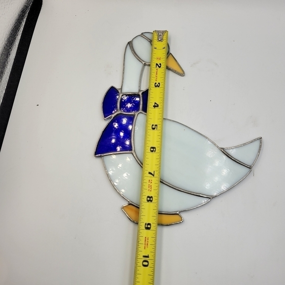 Vintage Stained Glass with Blue Bow Necktie - Picture 3 of 3